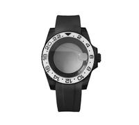 ROUREOX NH35 Black Watch Case Kit 40mm PVD Steel Rubber Strap GMT Ceramic Bezel Sapphire Crystal Cyclops fits NH36 for Rolex Submariner/GMT-Master - 3