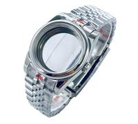 ROUREOX NH35 NH36 Mod Case Set Domed Bezel 5-Link Solid Band Sapphire Lens Screw Crown Waterproof 36mm 40mm Silver for Rolex Oyster Perpetual/Datejust-B 40MM
