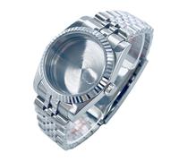 ROUREOX NH35 Sapphire Crystal Watch Case Steel Strap Set Fluted Bezel Magnifier fits NH34 NH36 36mm 40mm Watchmaking for Rolex Datejust-C 40MM