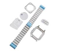 ROUREOX NH35 Square Watch Case Kit 38mm Stainless Steel Integrated Bracelet Mineral Glass fits NH36 Movement Mod Parts for Cartier Santos - 4