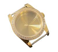ROUREOX NH35 Watch Case 36mm Gold PVD Fluted Bezel Sapphire Crystal Cyclops Lens fits NH36 Movement Mod Parts for Rolex Oyster Perpetual/Datejust - A8