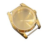 ROUREOX NH35 Watch Case 36mm Gold PVD Fluted Bezel Sapphire Crystal Cyclops Lens fits NH36 Movement Mod Parts for Rolex Oyster Perpetual/Datejust - A2