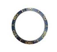 ROUREOX Polished Ceramic Bezel Insert Replacement Bezel with Luminous Markers for Omega Seamaster 300 Collection-Blue+Gold 40.5 * 32.5mm