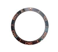 ROUREOX Polished Ceramic Bezel Insert Replacement Bezel with Luminous Markers for Omega Seamaster 300 Collection-Black+Rose Gold 41.5 * 32.7mm