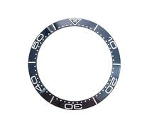 ROUREOX Polished Ceramic Bezel Insert Replacement Bezel with Luminous Markers for Omega Seamaster 300 Collection-Blue+White 40.5 * 32.5mm