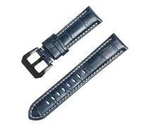 ROUREOX Premium Calfskin Leather Watch Strap Crocodile Pattern Pre-V Buckle Replacement Band for Panerai Radiomir PAM00323 PAM00287 PAM00657-Dark Blue 20mm