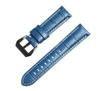 ROUREOX Premium Calfskin Leather Watch Strap Crocodile Pattern Pre-V Buckle Replacement Band for Panerai Radiomir PAM00323 PAM00287 PAM00657-Light Blue 22mm