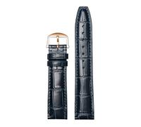 ROUREOX Premium Croc Embossed Leather Watch Strap Quick Release Watch Band with Deployment Clasp for IWC Portofino Pilot's Le Petit Prince Portuguese Chronograph-Blue Rose Gold 20 * 18mm
