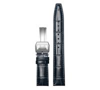 ROUREOX Premium Croc Embossed Leather Watch Strap Quick Release Watch Band with Deployment Clasp for IWC Portofino Pilot's Le Petit Prince Portuguese Chronograph-Blue C+Silver 20 * 18mm