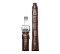 ROUREOX Premium Croc Embossed Leather Watch Strap Quick Release Watch Band with Deployment Clasp for IWC Portofino Pilot's Le Petit Prince Portuguese Chronograph-Brown C+Silver 20 * 18mm