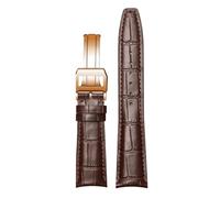 ROUREOX Premium Croc Embossed Leather Watch Strap Quick Release Watch Band with Deployment Clasp for IWC Portofino Pilot's Le Petit Prince Portuguese Chronograph-Brown B+Rose Gold 22 * 18mm