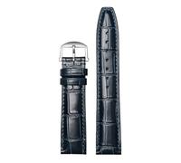 ROUREOX Premium Croc Embossed Leather Watch Strap Quick Release Watch Band with Deployment Clasp for IWC Portofino Pilot's Le Petit Prince Portuguese Chronograph-Blue Silver 20 * 18mm