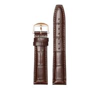 ROUREOX Premium Croc Embossed Leather Watch Strap Quick Release Watch Band with Deployment Clasp for IWC Portofino Pilot's Le Petit Prince Portuguese Chronograph-Brown A+Rose Gold 22 * 18mm