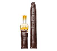 ROUREOX Premium Croc Embossed Leather Watch Strap Quick Release Watch Band with Deployment Clasp for IWC Portofino Pilot's Le Petit Prince Portuguese Chronograph-Brown C+Gold 20 * 18mm