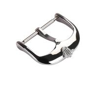 ROUREOX Premium Stainless Steel Watch Buckle - Polished Vintage Style Pin Clasp Replacement for Leather Straps - Universal Repair Parts for Rolex-Silvery 20mm