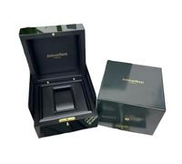 ROUREOX Premium Watch Display Box Solid Wood Green Glossy Exterior with Gold Push Button Lock and Soft Leather Cushion for AP Royal Oak