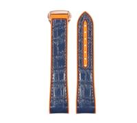 ROUREOX Quick Release Leather Watch Straps Adjustable Leather Watch Bands Replacement Bracelet for Omega Seamaster Diver 300M Planet Ocean 600M-Orange + Blue + Rose 20mm