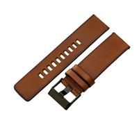 ROUREOX Quick Release Retro Leather Watch Band Vintage Pull-Up Leather Watch Strap for Diesel DZ4343 DZ4323 DZ7406 DZ7408 DZ4476 DZ7413-Brown + Black 24mm