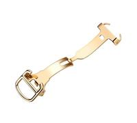 ROUREOX Replacement Butterfly Clasp Stainless Steel Watch Bands Deployment Buckle Watch Accessories for Ballon Bleu de Cartier-Gold 18mm