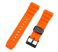 ROUREOX Replacement Silicone Watch Strap, Universal Fit, Comfortable & Durable Band for Men & Women for Seiko 5 Diver-Style (Abalone-Case)-Orange+Black Buckle 22mm