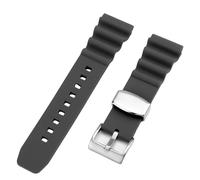 ROUREOX Replacement Silicone Watch Strap, Universal Fit, Comfortable & Durable Band for Men & Women for Seiko 5 Diver-Style (Abalone-Case)-Grey+Silver Buckle 22mm
