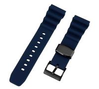ROUREOX Replacement Silicone Watch Strap, Universal Fit, Comfortable & Durable Band for Men & Women for Seiko 5 Diver-Style (Abalone-Case)-Blue+Black Buckle 20mm