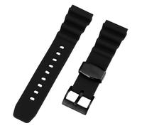 ROUREOX Replacement Silicone Watch Strap, Universal Fit, Comfortable & Durable Band for Men & Women for Seiko 5 Diver-Style (Abalone-Case)-Black+Black Buckle 22mm