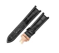 ROUREOX Replacement Watch Strap in Crocodile Pattern Leather 22x13mm Stainless Steel Folding Clasp Classic Dress Watch Band for Gucci G-Timeless YA1332-Black + White + Rose Gold