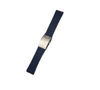 ROUREOX Silicone Strap, Watch Replacement Strap with Metal Buckle for Breitling Avenger Blackbird-DarkBlue+Silver Buckle+Matte 22mm