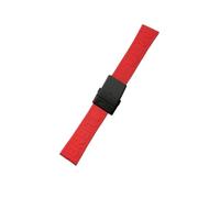 ROUREOX Silicone Strap, Watch Replacement Strap with Metal Buckle for Breitling Avenger Blackbird-Red+Black Buckle+Matte 22mm