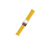 ROUREOX Silicone Strap, Watch Replacement Strap with Metal Buckle for Breitling Avenger Blackbird-Yellow+Silver Buckle+Matte 22mm