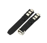 ROUREOX Silicone Watch Strap Rubber Replacement Band Metal Link Wristbelt 10mm Notch Folding Clasp for Cartier 21 Chronoscaph-A2