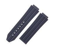 ROUREOX Silicone Watch Strap Soft Rubber Band 17x24mm Waterproof Sports Wristbelt Stainless Steel Deployment Clasp for Hublot Big Bang Collection-B1