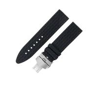 ROUREOX Silicone Watch Strap Soft Rubber Band Racing Sports Wristbelt Steel Deployment Buckle for Chopard Mille Miglia Series-A4 23mm