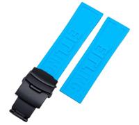 ROUREOX Silicone Waterproof Replacement Watch Band for Breitling Avenger Blackbird-Sky Blue+Black Buckle 20mm