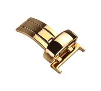 ROUREOX Single Fold Deployment Clasp Stainless Steel Watch Buckle Polished, Push Button Fastener - Leather Strap Replacement Parts-Golden 20mm