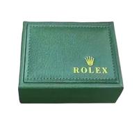 ROUREOX Single Watch Display Box Green PU Leather Exterior Vintage Style Storage Chest Beige Lining Holder for Rolex M Box