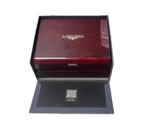 ROUREOX Single Watch Presentation Box Complete Set Blue Outer Carton Carrier Bag Glossy Wooden Chest for Longines Master Collection