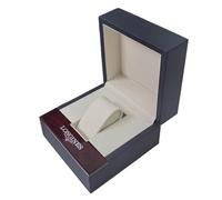 ROUREOX Single Watch Presentation Box Deep Blue Square Display Chest Soft Cushion Holder Protective Organiser for Longines HydroConquest