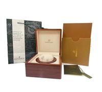 ROUREOX Single Watch Storage Chest High Gloss Wood Grain Protective Case Beige Lining Circular Watch Mount Carrier Bag for Audemars Piguet Box