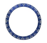 ROUREOX Sloped Ceramic Bezel Insert 38mm x 30.7mm Inclined Watch Ring with World Time Cities Replacement Part - A5