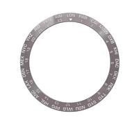 ROUREOX Sloped Ceramic Bezel Insert 38mm x 30.7mm Inclined Watch Ring with World Time Cities Replacement Part - A7