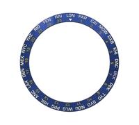 ROUREOX Sloped Ceramic Bezel Insert 38mm x 30.7mm Inclined Watch Ring with World Time Cities Replacement Part - A6