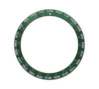 ROUREOX Sloped Ceramic Bezel Insert 38mm x 30.7mm Inclined Watch Ring with World Time Cities Replacement Part - A4