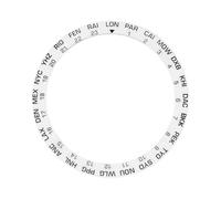 ROUREOX Sloped Ceramic Bezel Insert 38mm x 30.7mm Inclined Watch Ring with World Time Cities Replacement Part - A13