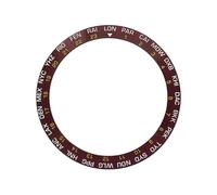 ROUREOX Sloped Ceramic Bezel Insert 38mm x 30.7mm Inclined Watch Ring with World Time Cities Replacement Part - A10
