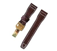 ROUREOX Soft Genuine Leather Watch Straps Stainless Metal Clasp Quick Release Replacement Bands for IWC Big Pilot Portugieser Automatic 7 Days-Brown + Gold + A