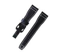 ROUREOX Soft Genuine Leather Watch Straps Stainless Metal Clasp Quick Release Replacement Bands for IWC Big Pilot Portugieser Automatic 7 Days-Black + A