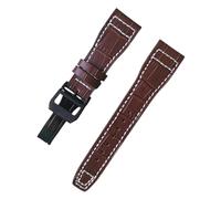ROUREOX Soft Genuine Leather Watch Straps Stainless Metal Clasp Quick Release Replacement Bands for IWC Big Pilot Portugieser Automatic 7 Days-Brown + Black + A