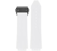 ROUREOX Soft Silicone Rubber Replacement Watch Strap for Hublot Big Bang-White+Black Buckle 26 * 18 * 22mm